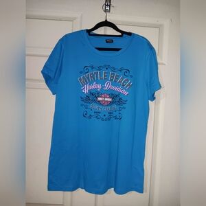 Harley-Davidson Teal Blue Myrtle Beach Tee Womens Sz XL